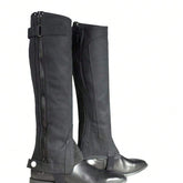 Horze Amara Kids' Equestrian English Riding Unisex Half Chaps | Synthetic Leather (1 Pair)