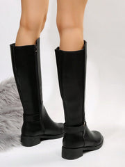 2025 New Women's Equestrian-Style Over-The-Knee Boots With Belt Buckle, Straight Tube, Slimming, Brown, Winter , Perfect With Black Skirt