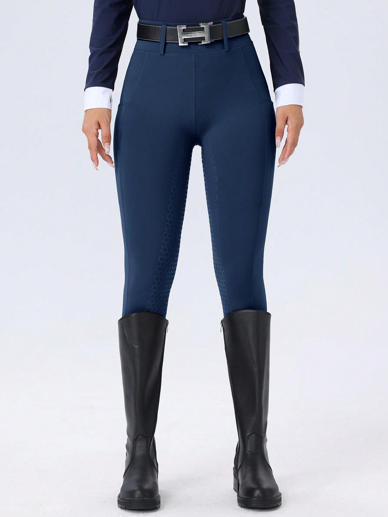 ROYALS MATTINI Women's Army Green Equestrian Riding Pants With Pockets, Full Seat Silicone Anti-Slip Durable Horse Riding Tights, Quick Dry Suitable For Equestrian Sports