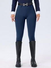 ROYALS MATTINI Women's Dark Blue Equestrian Riding Pants With Pockets, Full Seat Silicone Grip Non-Slip Durable Horse Riding Pants, Suitable For Equestrian Sports