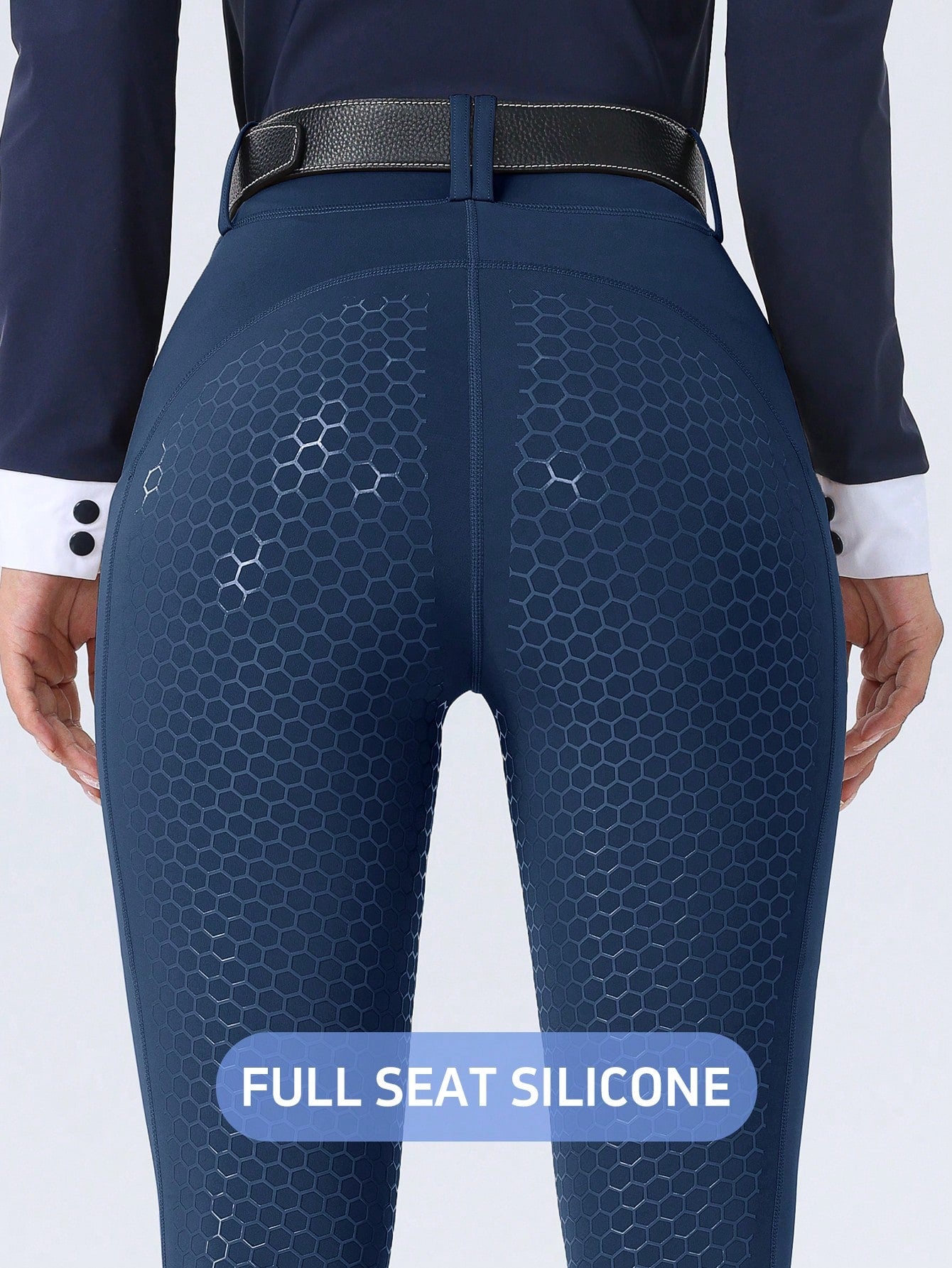 ROYALS MATTINI Women's Dark Blue Equestrian Riding Pants With Pockets, Full Seat Silicone Grip Non-Slip Durable Horse Riding Pants, Suitable For Equestrian Sports