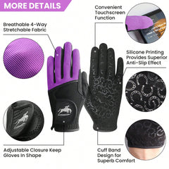 FINGER TEN Horse Riding Gloves For Women Equestrian Ride 1 Pair, Autumn Summer Comfortable Breathable Grip