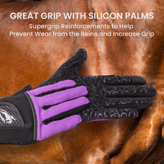 FINGER TEN Horse Riding Gloves For Women Equestrian Ride 1 Pair, Autumn Summer Comfortable Breathable Grip