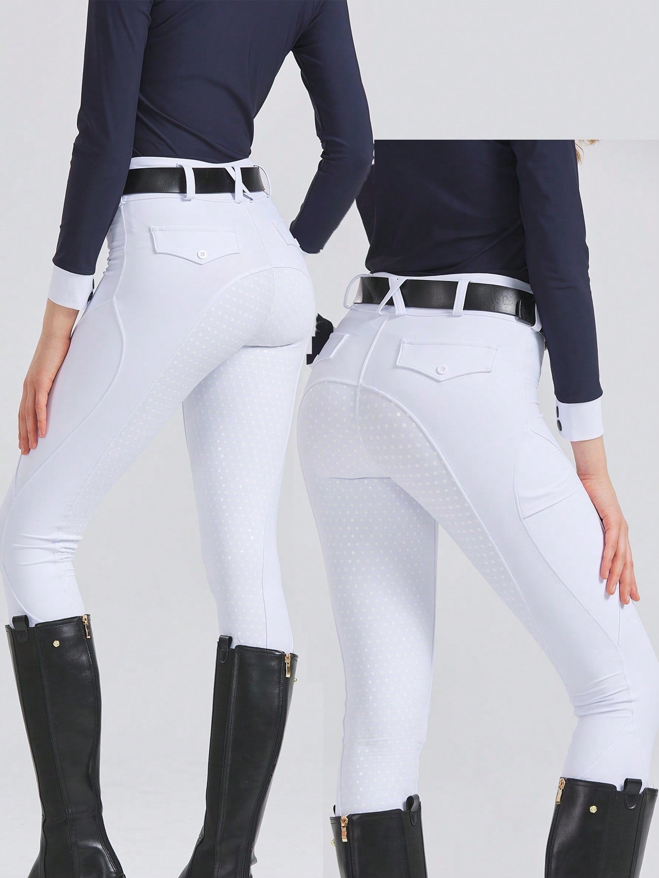Professional All-Season Quick-Dry Equestrian Riding Pants, High Stretch, Abrasion-Resistant, Silicone Anti-Slip, Tight-Fitting Sports Equestrian Apparel (Without Thermal Lined)