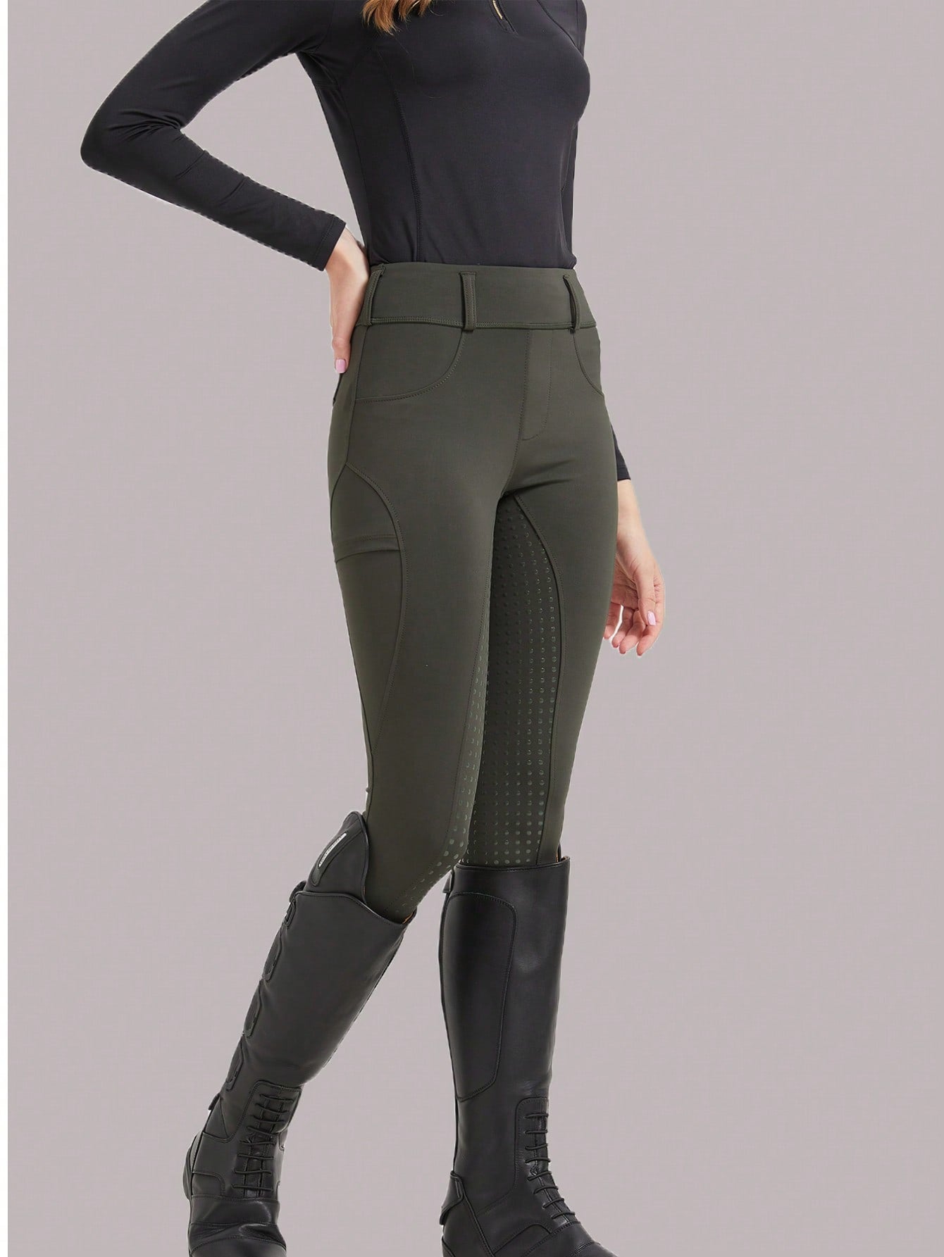 Women's Equestrian Pants Professional Horse Riding Sportswear High Stretch Slim Fit Silicone Anti-Slip Pants Horse Riding Equipment