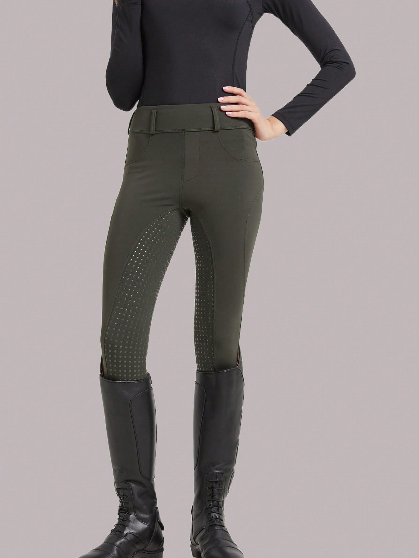 Women's Equestrian Pants Professional Horse Riding Sportswear High Stretch Slim Fit Silicone Anti-Slip Pants Horse Riding Equipment
