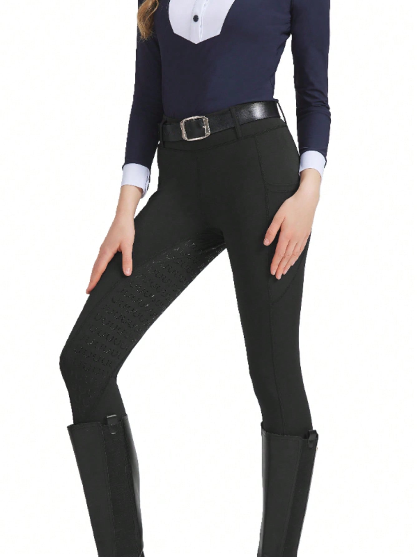 Women's Slim Fit High Stretch Equestrian Pants For Summer, Abrasion Resistant And Non-Slip, Tight Riding Pants, Equestrian Sports Apparel (Belt Not Included)