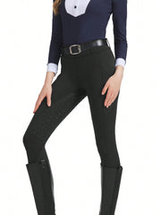 Women's Slim Fit High Stretch Equestrian Pants For Summer, Abrasion Resistant And Non-Slip, Tight Riding Pants, Equestrian Sports Apparel (Belt Not Included)