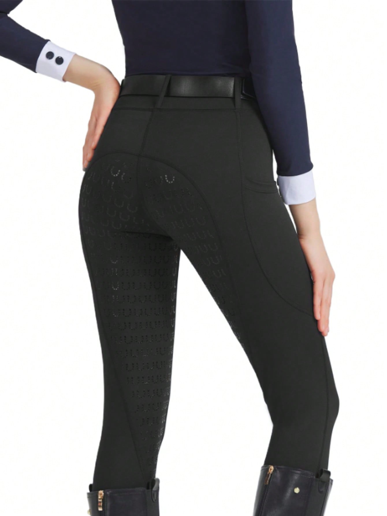 Women's Slim Fit High Stretch Equestrian Pants For Summer, Abrasion Resistant And Non-Slip, Tight Riding Pants, Equestrian Sports Apparel (Belt Not Included)