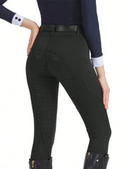 Women's Slim Fit High Stretch Equestrian Pants For Summer, Abrasion Resistant And Non-Slip, Tight Riding Pants, Equestrian Sports Apparel (Belt Not Included)