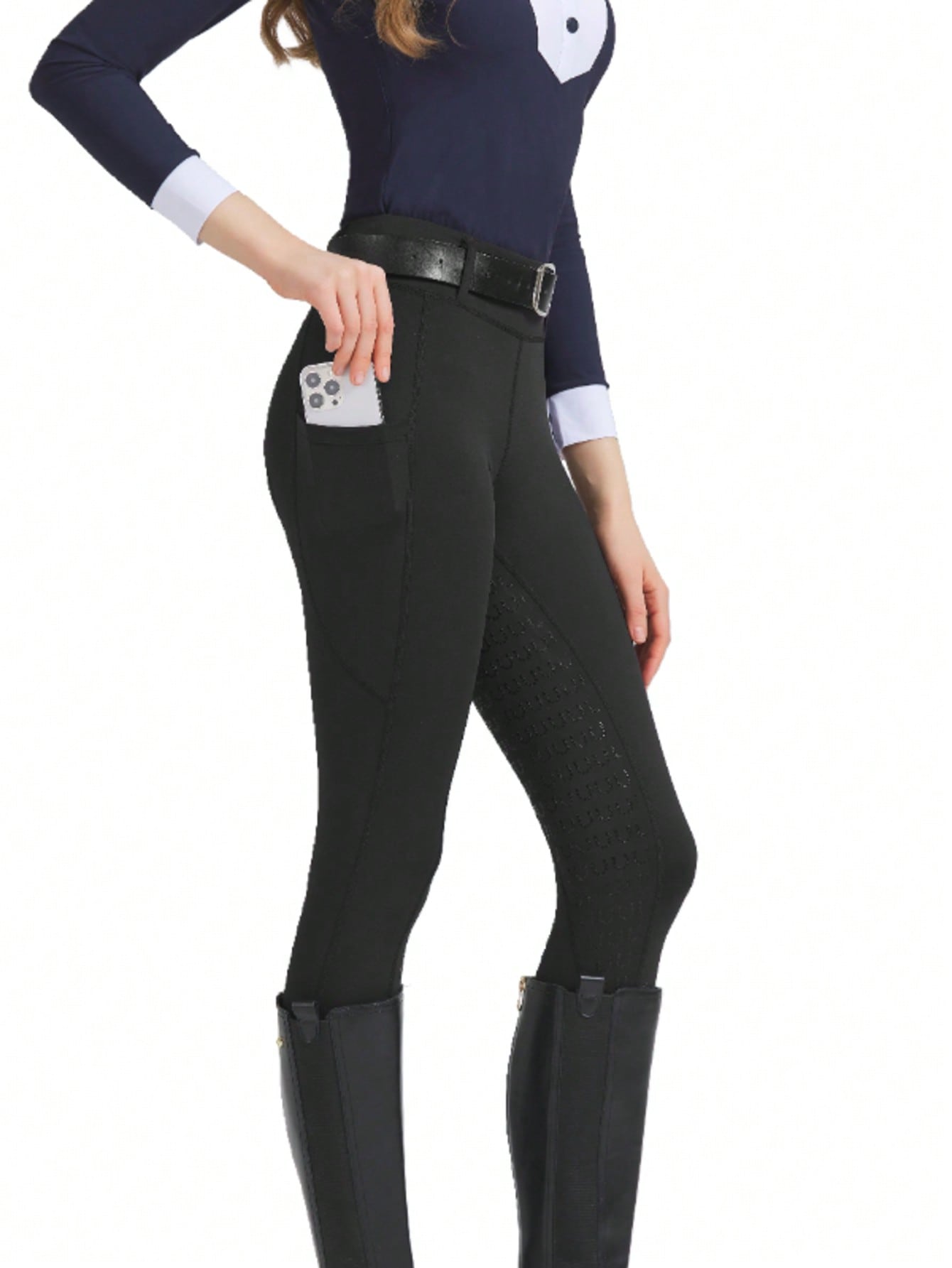 Women's Slim Fit High Stretch Equestrian Pants For Summer, Abrasion Resistant And Non-Slip, Tight Riding Pants, Equestrian Sports Apparel (Belt Not Included)