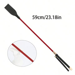 1pc PU Leather Riding Whip, Soft Equestrian Whip With Non-Slip Woven Handle And Wrist Strap, Equestrian Training Accessory