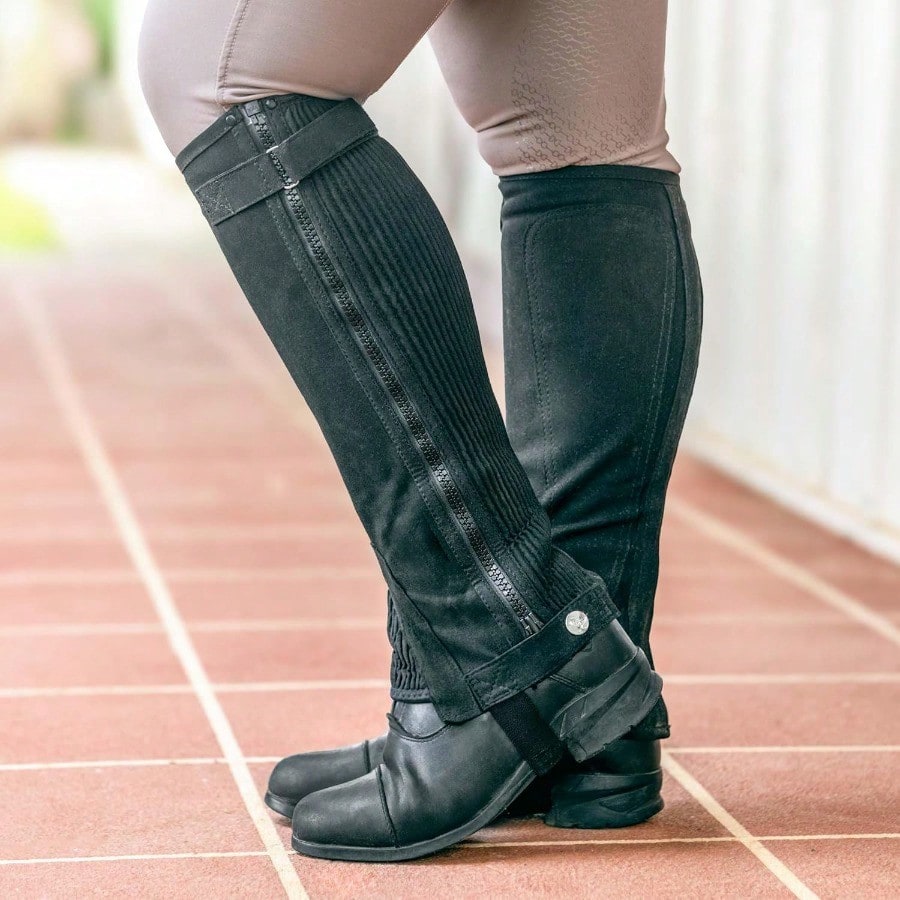 PUAmara Adult Equestrian Half Chaps Synthetic Leather ZipUp Pair Accurate Size Chart In Images