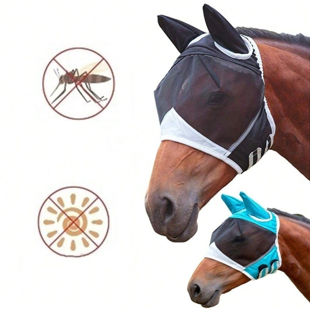Ear-Attached Fly Mask, UV Protection Net For Horses