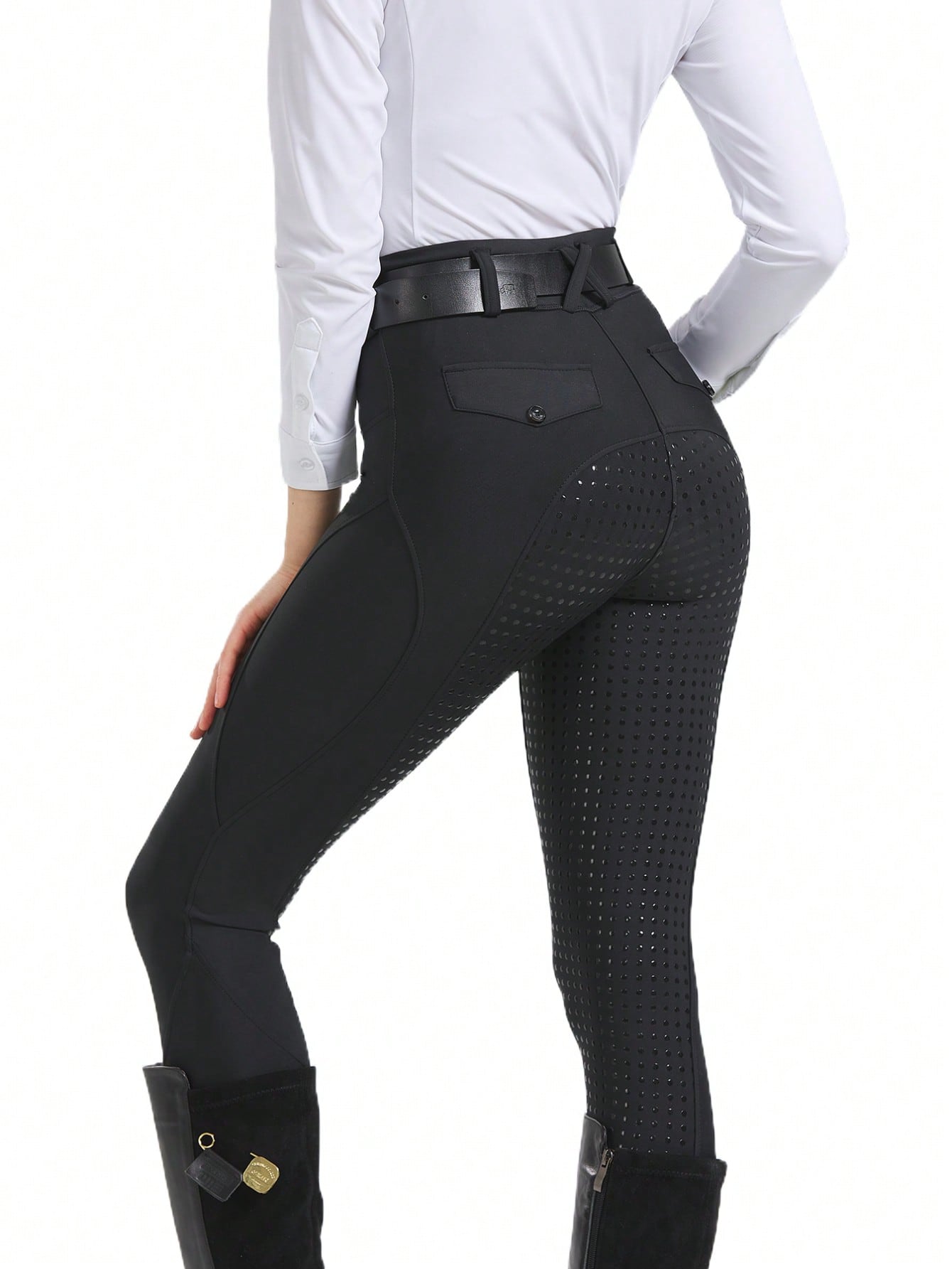 4-Seasons Quick-Dry Professional Equestrian Sports Pants, Elastic Slim-Fit Wear-Resistant Silicone Anti-Slip Horse Riding Pants, Equestrian Equipment (Non-Fleece)
