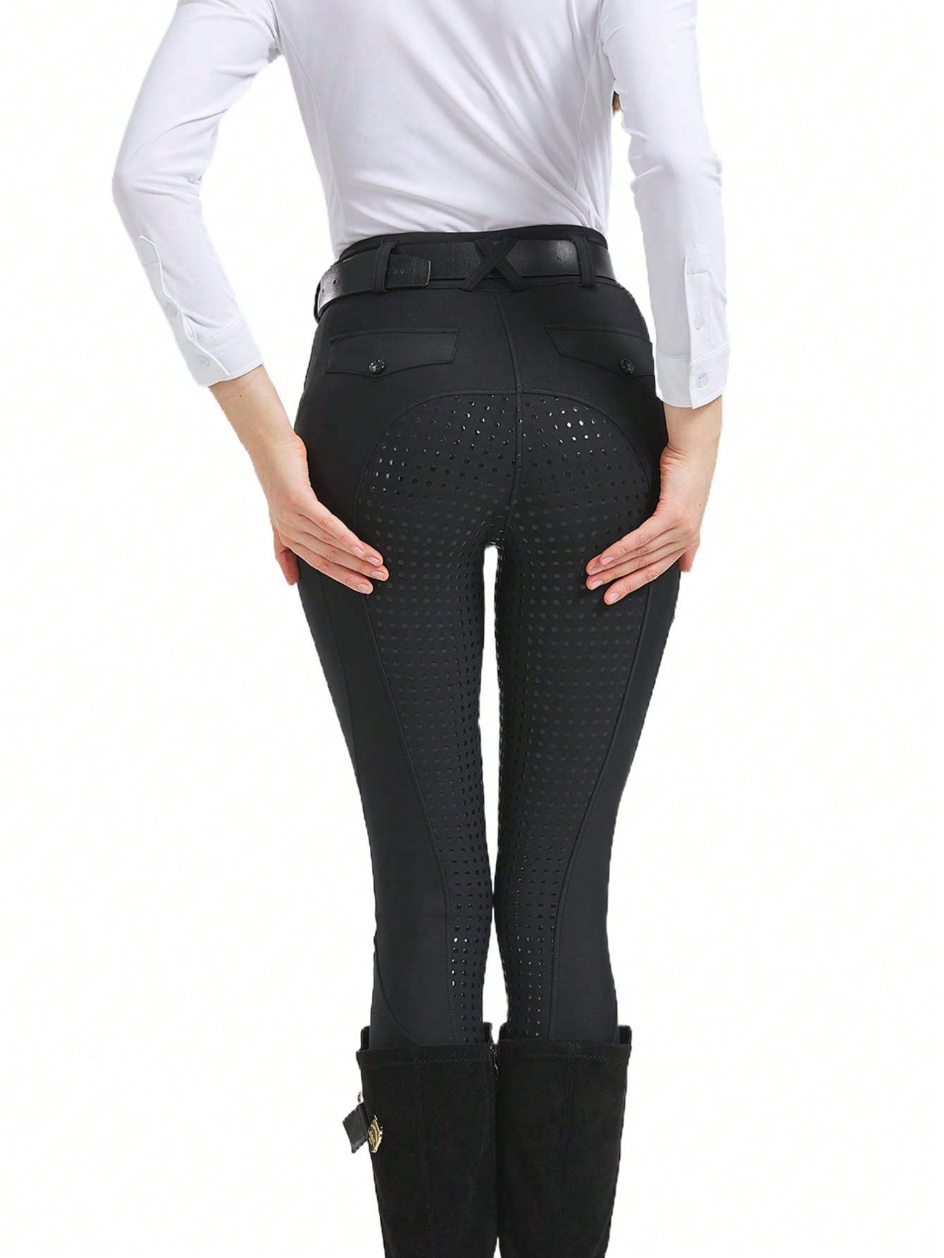 Professional All-Season Quick-Dry Equestrian Riding Pants, High Stretch, Abrasion-Resistant, Silicone Anti-Slip, Tight-Fitting Sports Equestrian Apparel (Without Thermal Lined)